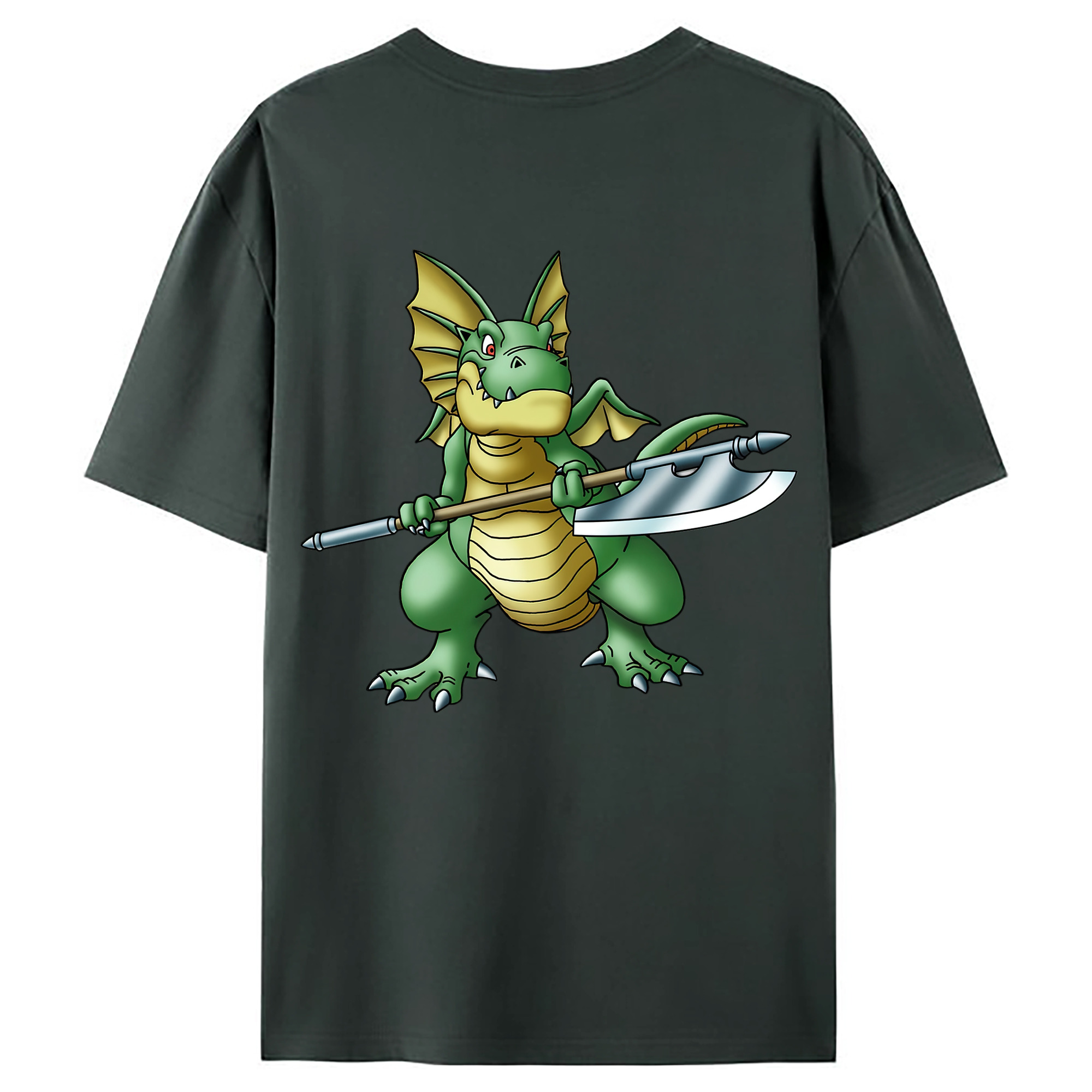 （画像用） ドラゴンクエスト Doragon Kuesuto Dragon Quest 綿100％ メンズ半袖Tシャツ（バックプリント） 通気性